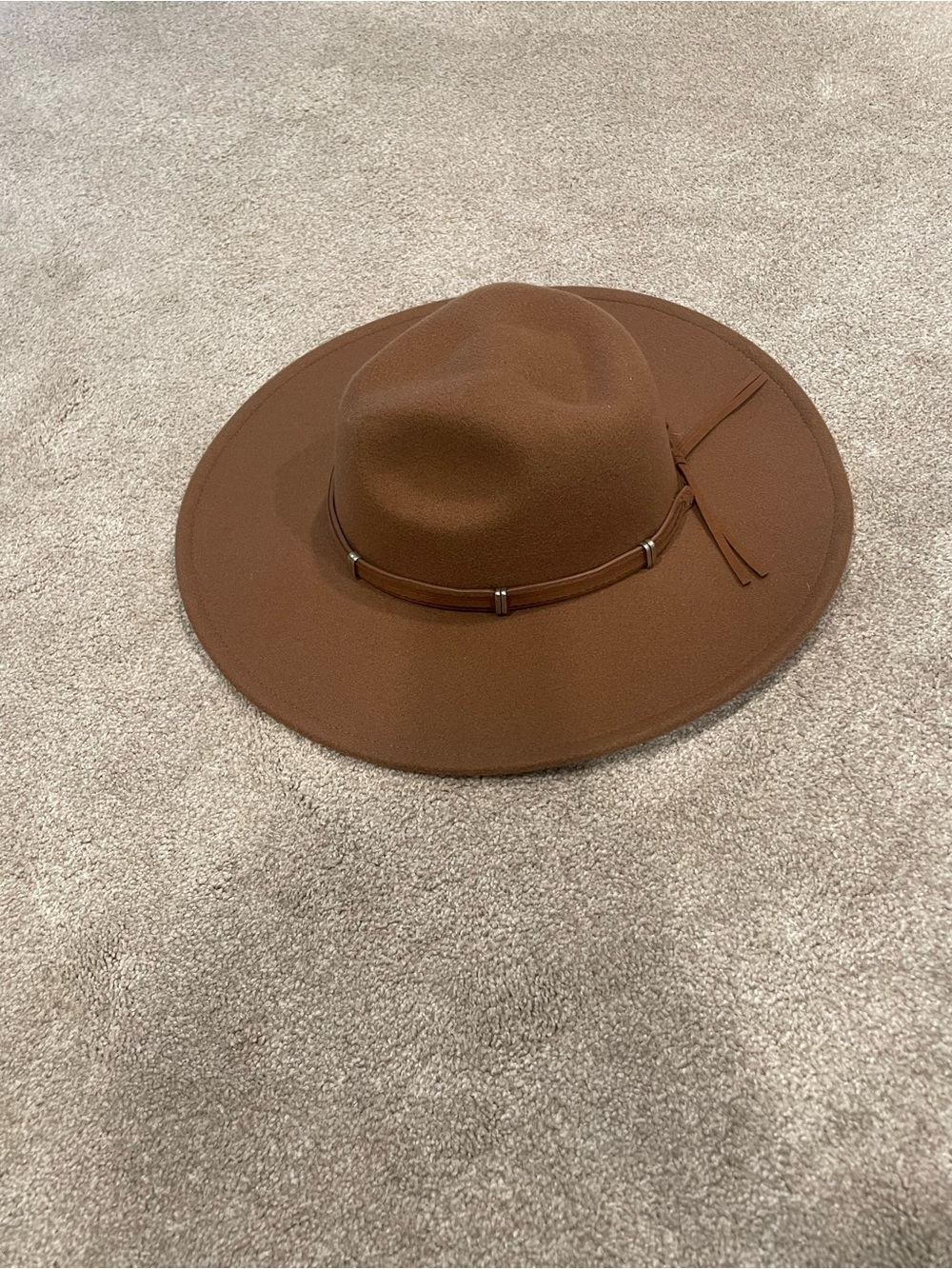 Universal Thread Wide-Brim Felt Fedora in Chestnut Brown